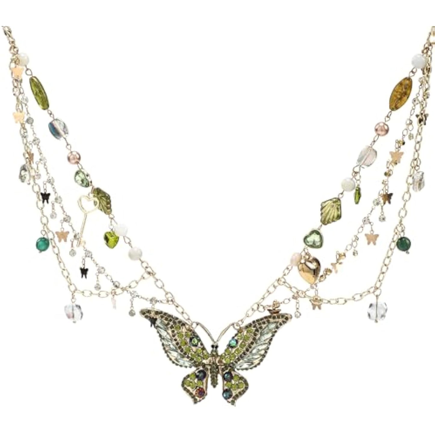 Renaissance Butterfly Fairy Necklace - Vintage Renfaire Necklace for Women Woodland Fairy Jewelry Fantasy Cosplay