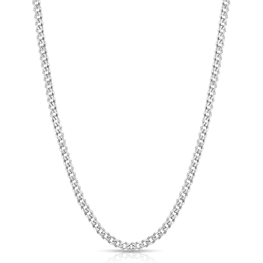 3.5mm Cuban Link Chains for Men, Silver Tone/Black/14K Gold Plated Stainless Steel Necklace Chain, Mens Necklace 16, 18, 20, 22, 24, 26, 28 Inch