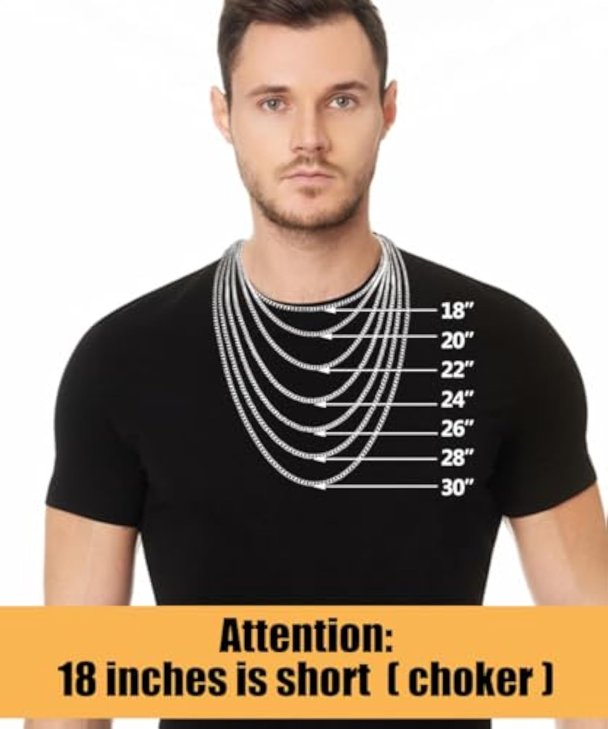 3.5mm Cuban Link Chains for Men, Silver Tone/Black/14K Gold Plated Stainless Steel Necklace Chain, Mens Necklace 16, 18, 20, 22, 24, 26, 28 Inch