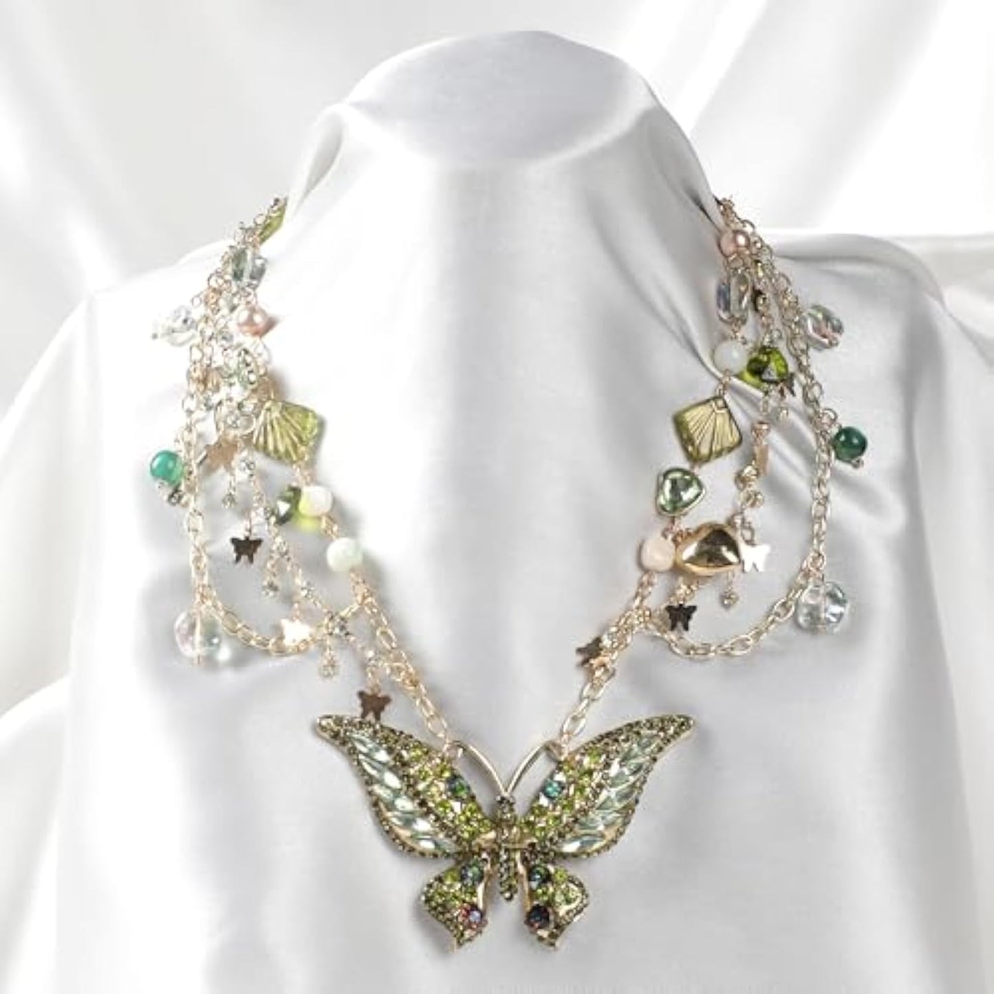 Renaissance Butterfly Fairy Necklace - Vintage Renfaire Necklace for Women Woodland Fairy Jewelry Fantasy Cosplay