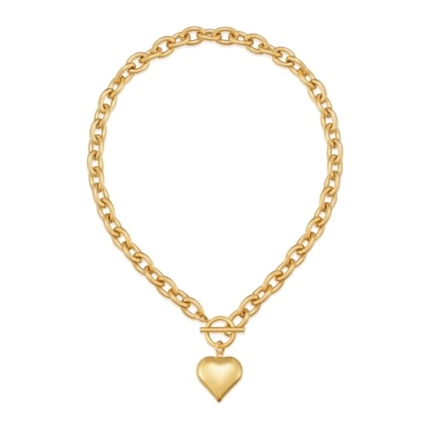 18K Gold Plated Coin Lion Head Pendant Necklace Chunky Paperclip Choker Necklace For Gifts On Birthday Holidays For Women Girls