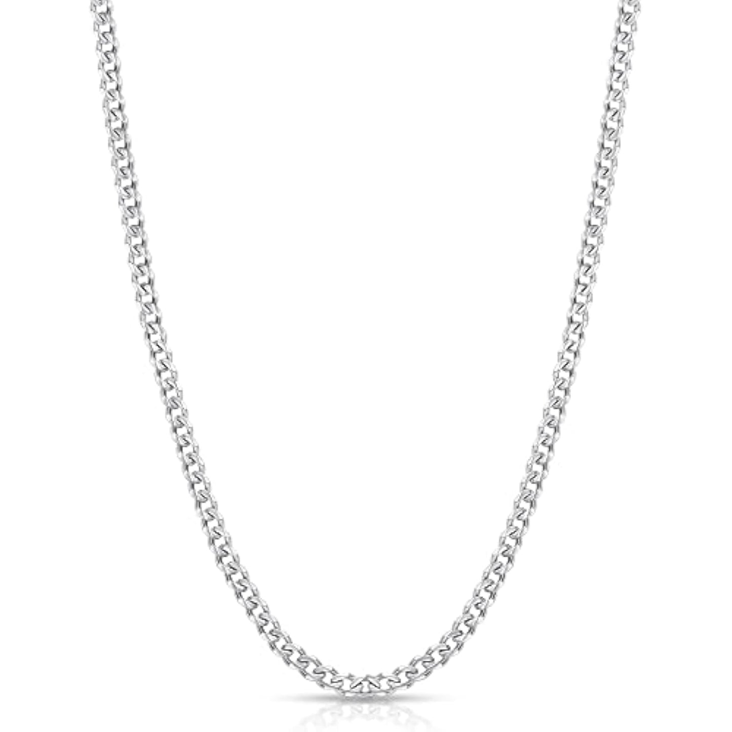 3.5mm Cuban Link Chains for Men, Silver Tone/Black/14K Gold Plated Stainless Steel Necklace Chain, Mens Necklace 16, 18, 20, 22, 24, 26, 28 Inch