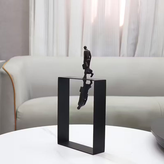 1pc modern minimalist cast iron traveler figure sculpture