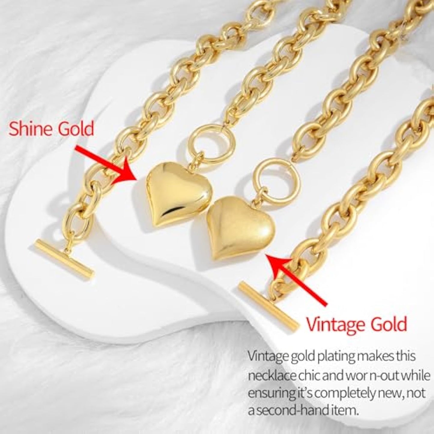 18K Gold Plated Coin Lion Head Pendant Necklace Chunky Paperclip Choker Necklace For Gifts On Birthday Holidays For Women Girls