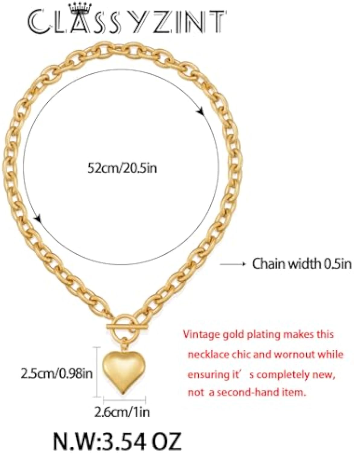 18K Gold Plated Coin Lion Head Pendant Necklace Chunky Paperclip Choker Necklace For Gifts On Birthday Holidays For Women Girls